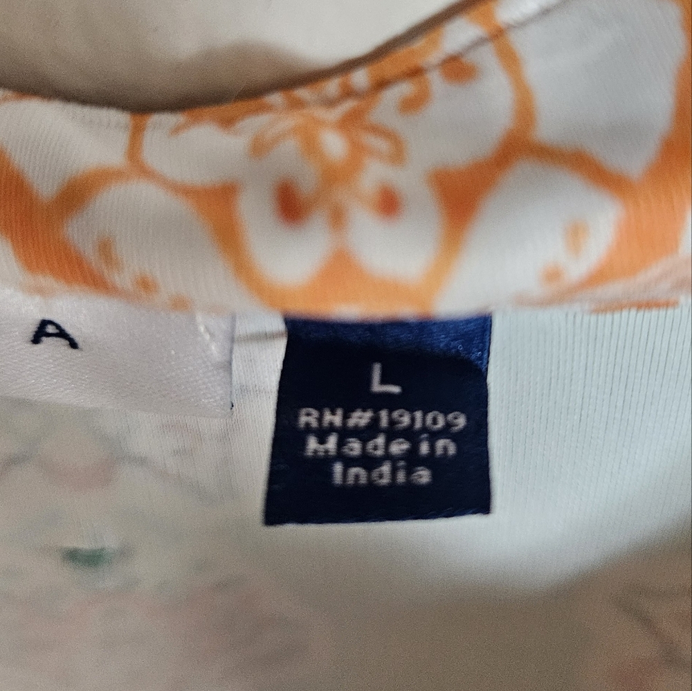 Cabana Life Tunic Swim Cover Up Dress Women's Size L Style:464-C-CV8 Blue Orange - Picture 3 of 11